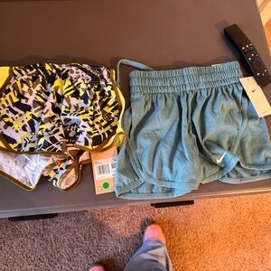 Nike Yellow and Blue Patterned Shorts